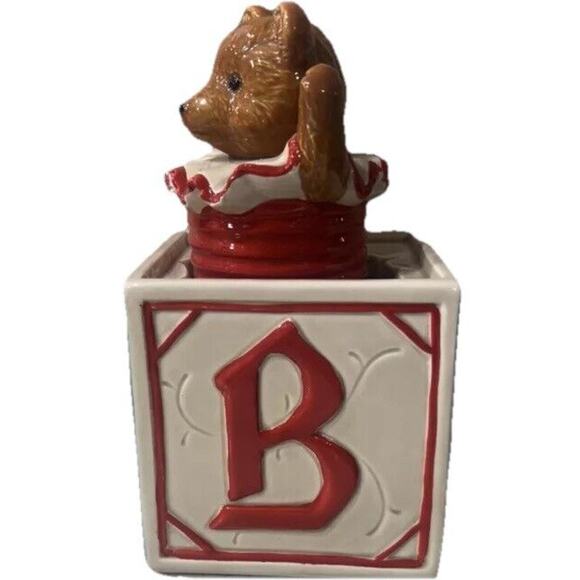 VTG 1984 SCHMID GORDON FRASER Music Box 6.5 in Teddy Bear Jack in the Box Works! - Picture 3 of 8